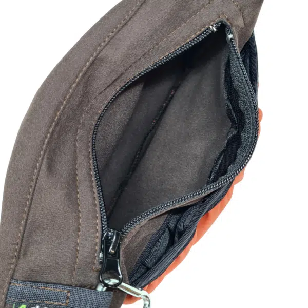 pochette friandises aimantée orange revêtement polaire double poche 4dox muzoplus