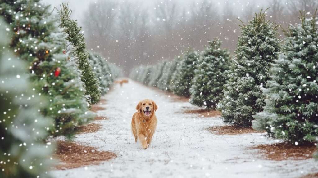 photo chien joyeux dans la neige