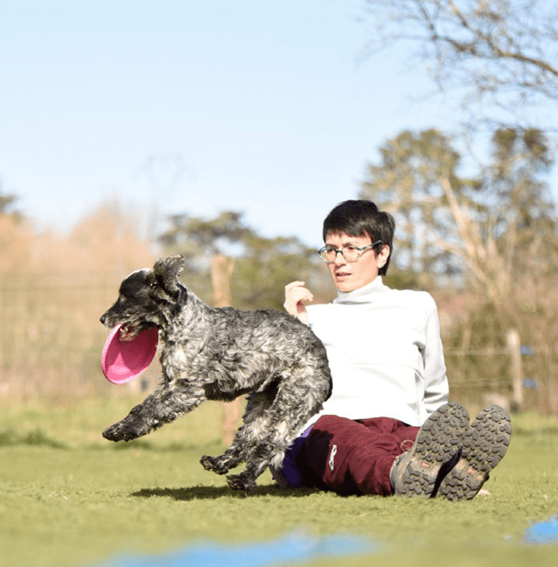 chien qui fait un over en frisbee freestyle 3