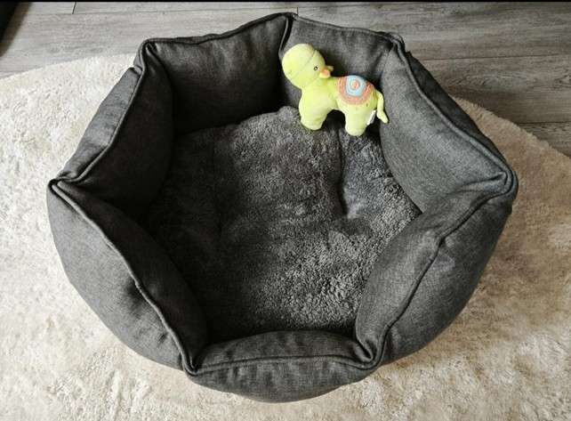 panier pour chiot avec un jouet